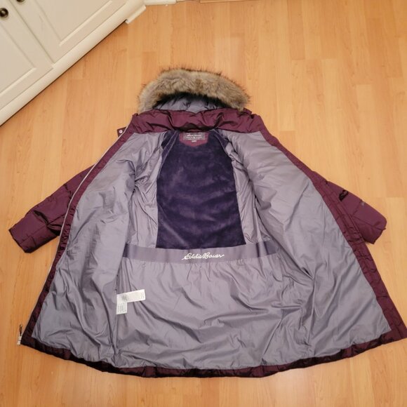 Eddie Bauer Women's Sun Valley Hooded Down Parka Dark Plum - 1X - Picture 6 of 15